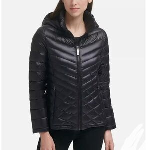 Calvin Klein Women's Down Quilted Hooded Puffer Jacket Coat